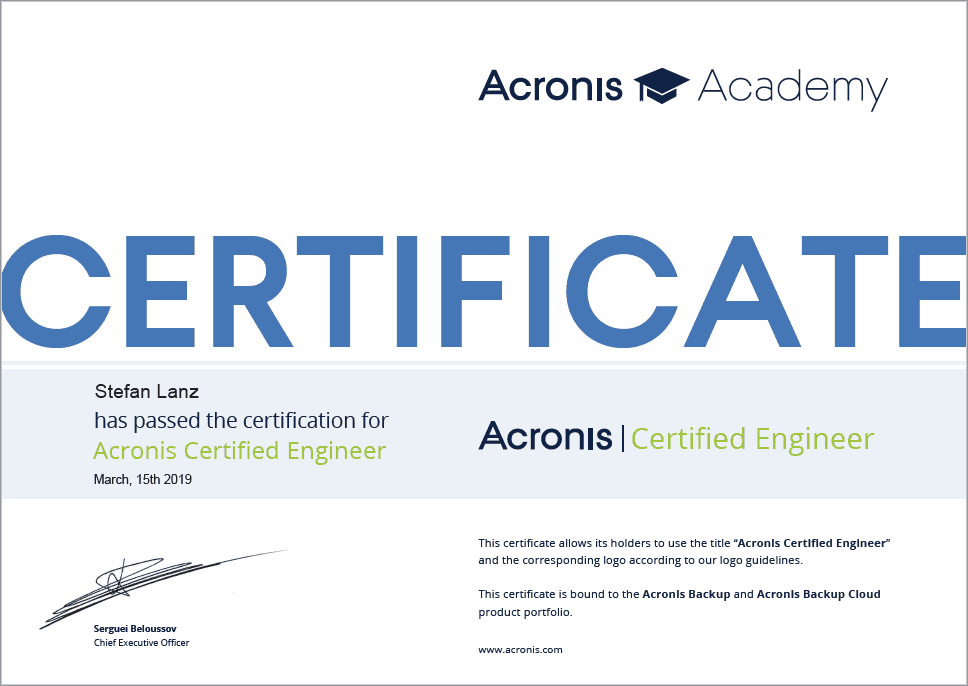 Zertifikat_Stefan_Lanz_Acronis_Certified_Engineer_Backup